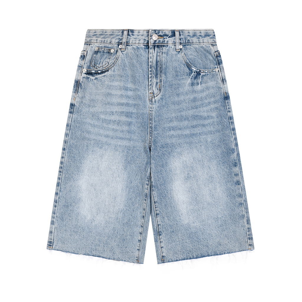 OnBrille Wide Leg Denim Shorts