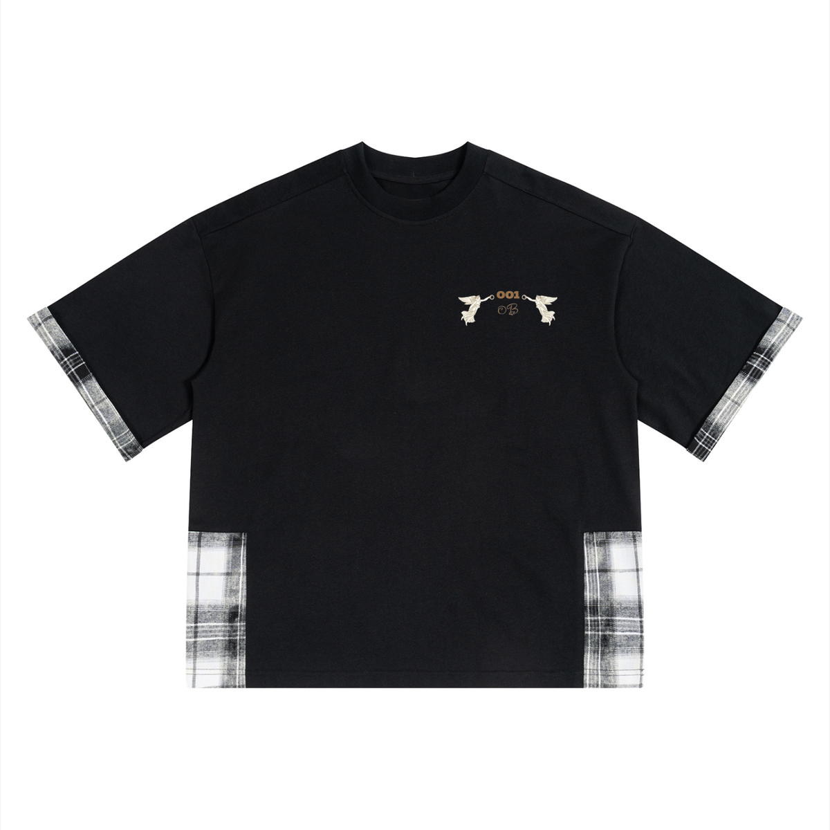 OnBrille Plaid Panel Tee — Drop 001