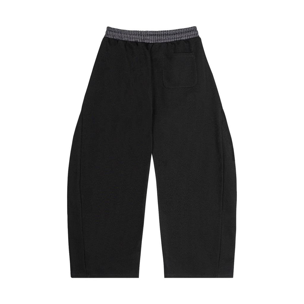 OnBrille Plaid Waistband Barrel Sweatpants