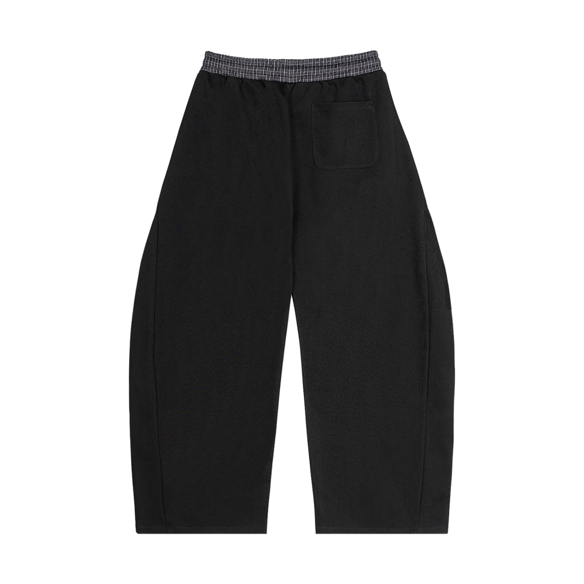 OnBrille Plaid Waistband Barrel Sweatpants