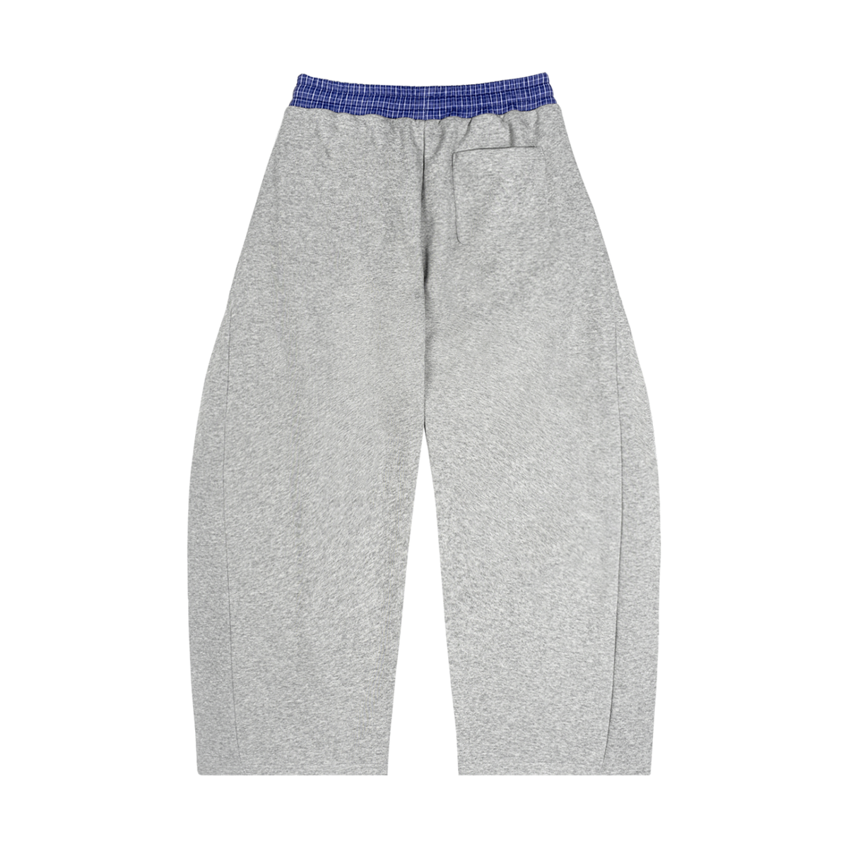 OnBrille Plaid Waistband Barrel Sweatpants