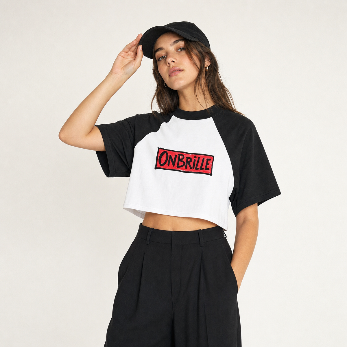 OnBrille Color Block Crop Tee